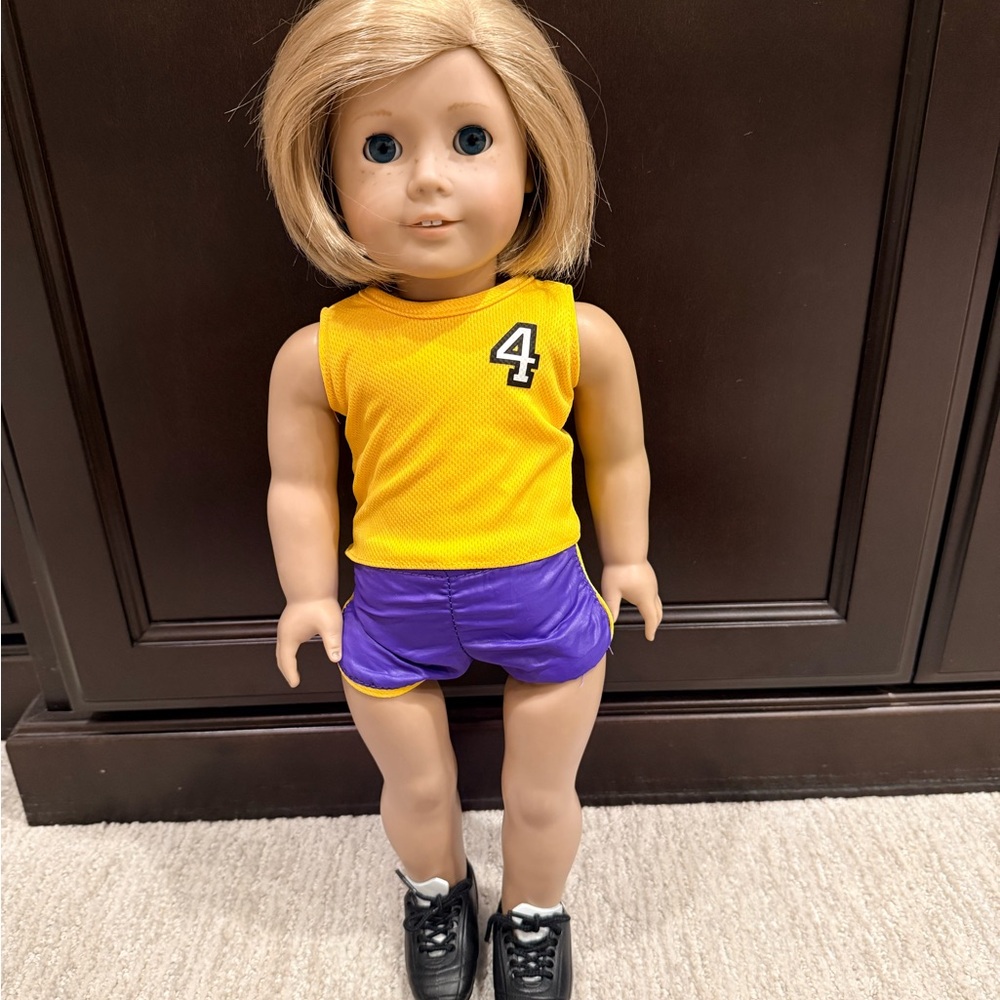 Soccer outfit with cleats for American Girl doll
